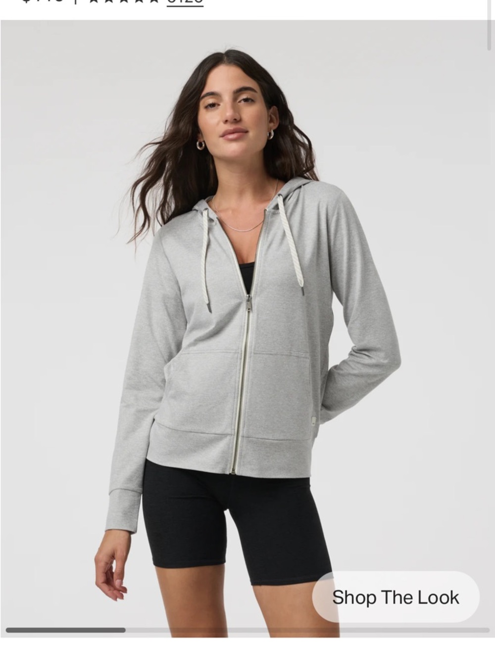 Vuori Halo Performance Gray Women's Zip-Up Hoodie
